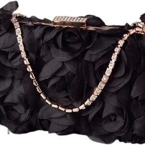 Elegant Women Chiffon Floral Evening Bag Flower Evening Clutch Wedding Prom Hand